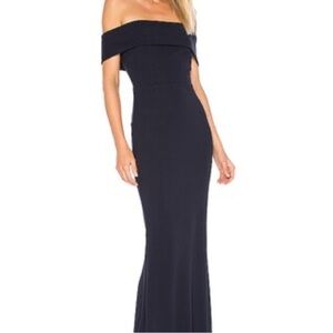 Katie May Navy off the Shoulder Gown